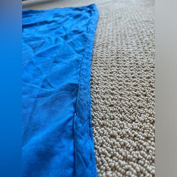 Jason Wu Linen Blend High Waisted Wide Leg Pants, Blue, Size 12, Braided, Flowy - Picture 3 of 11